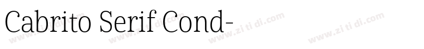 Cabrito Serif Cond字体转换